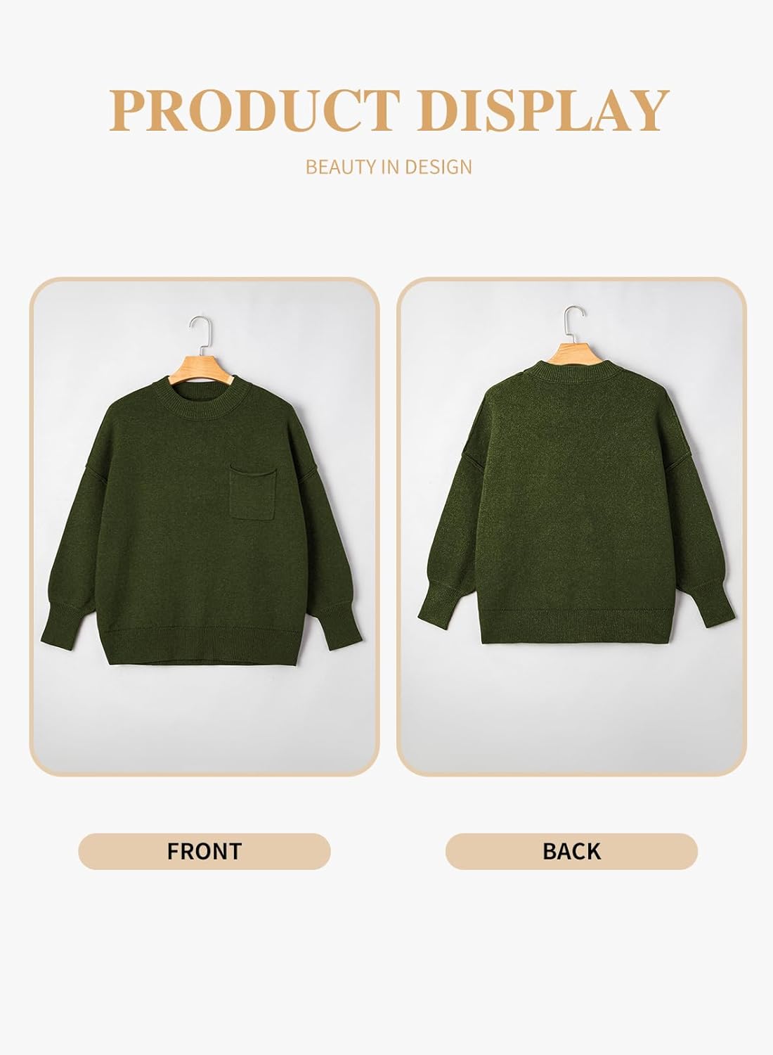 Eytino Plus Size Sweaters for Women Oversized High Neck Long Sleeve Knit Chunky Warm Pullover Sweaters Top with Pocket(1X-5X) - Image 4