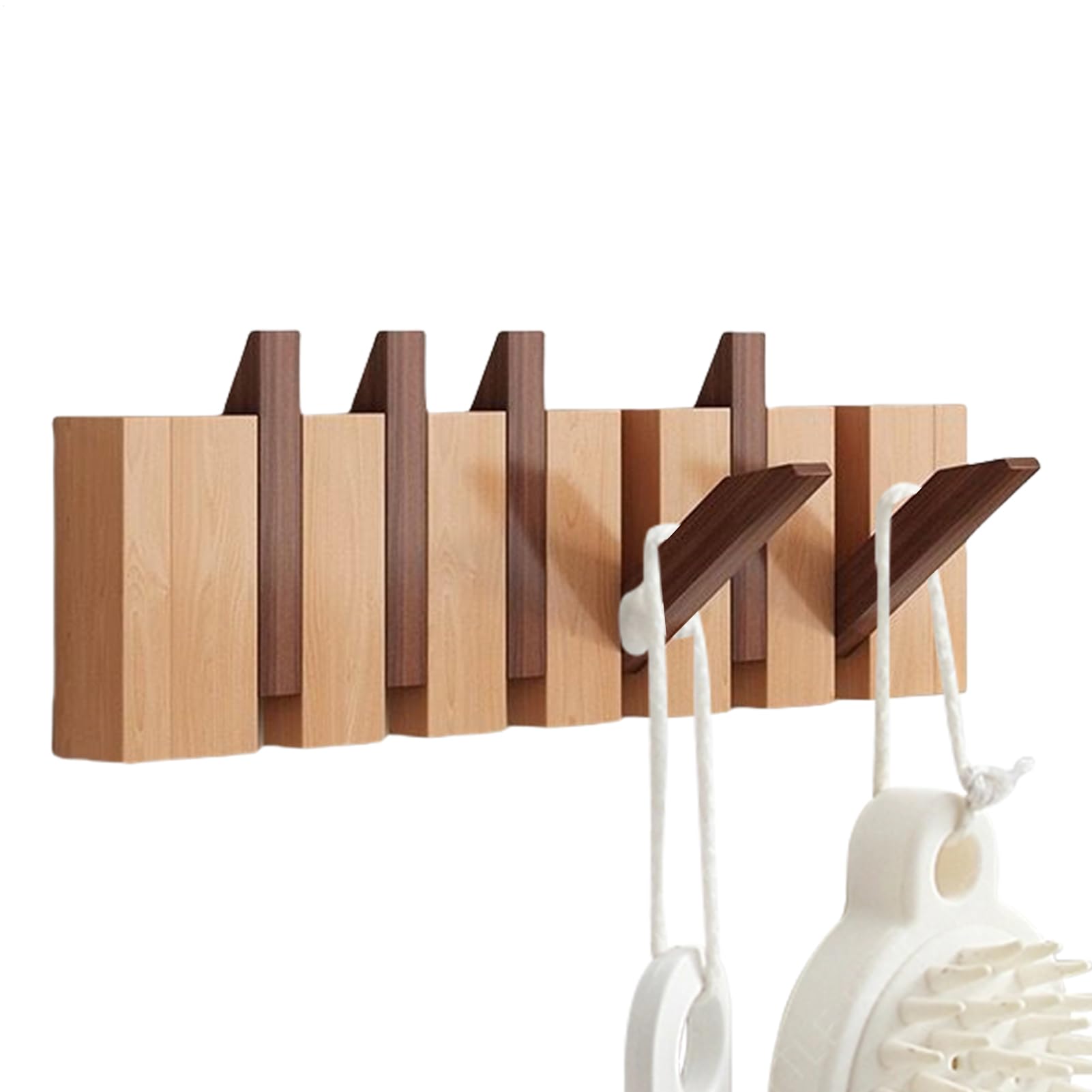 Support de mur en bois naturel Panovita pour suspendre vêtements et chapeaux