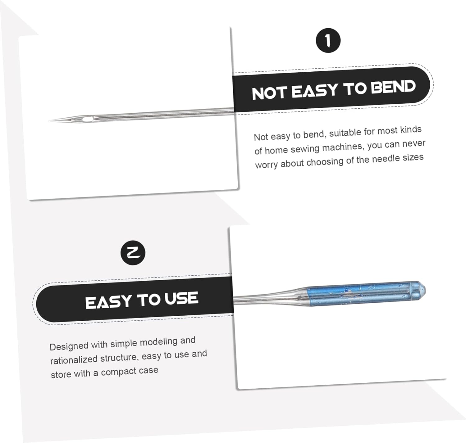Tofficu 10sets Heavy Duty Embroidery Needles for Sewing Machine Flat Car Needles Sturdy Wear-Resistant Professional Sewing Embroidery Machine Accessories
