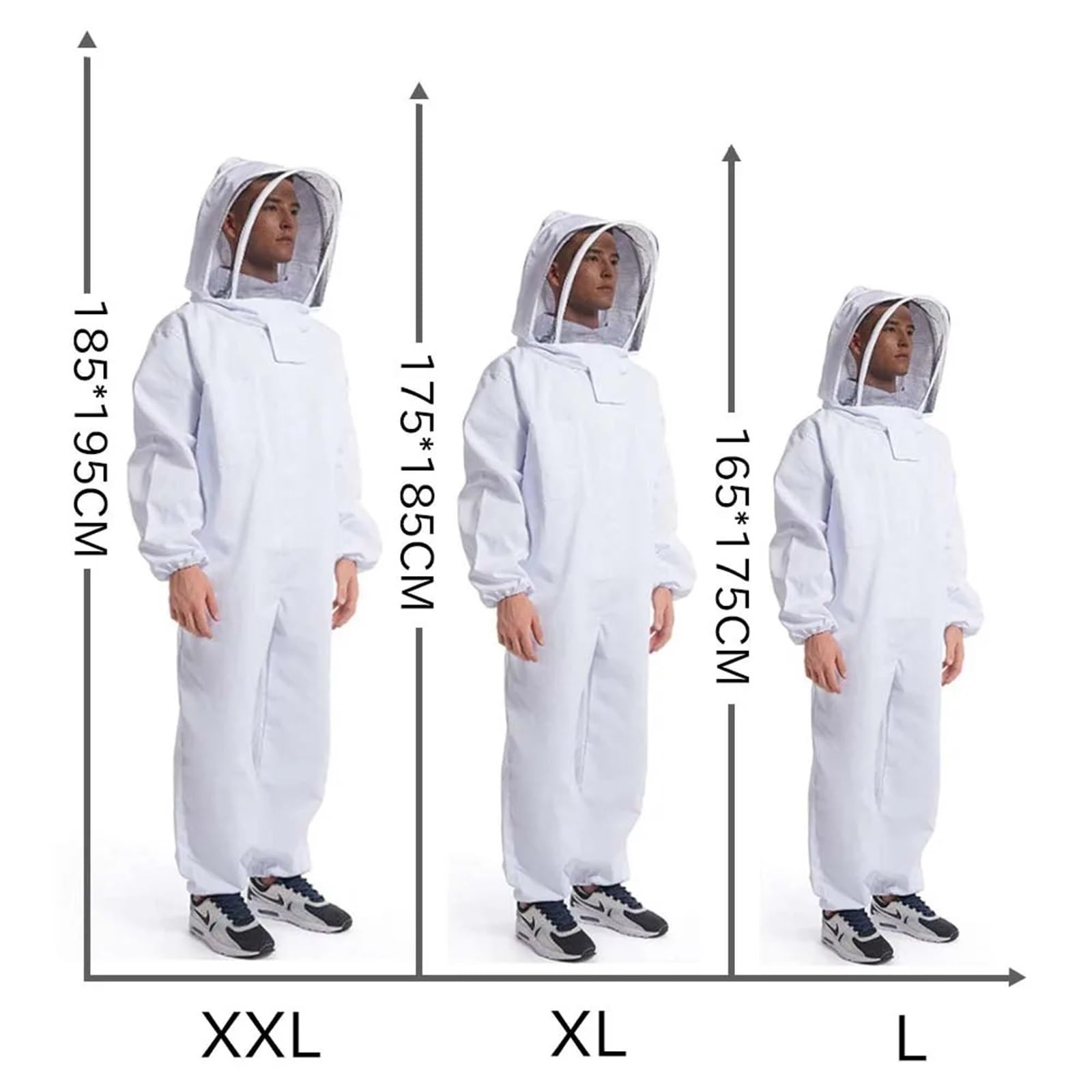 Odzież pszczelarska, Kombinezon pszczelarski na całe ciało z welonem ochronnym i rękawiczkami. Rozmiary L-XL-XXL(XXL with gloves)