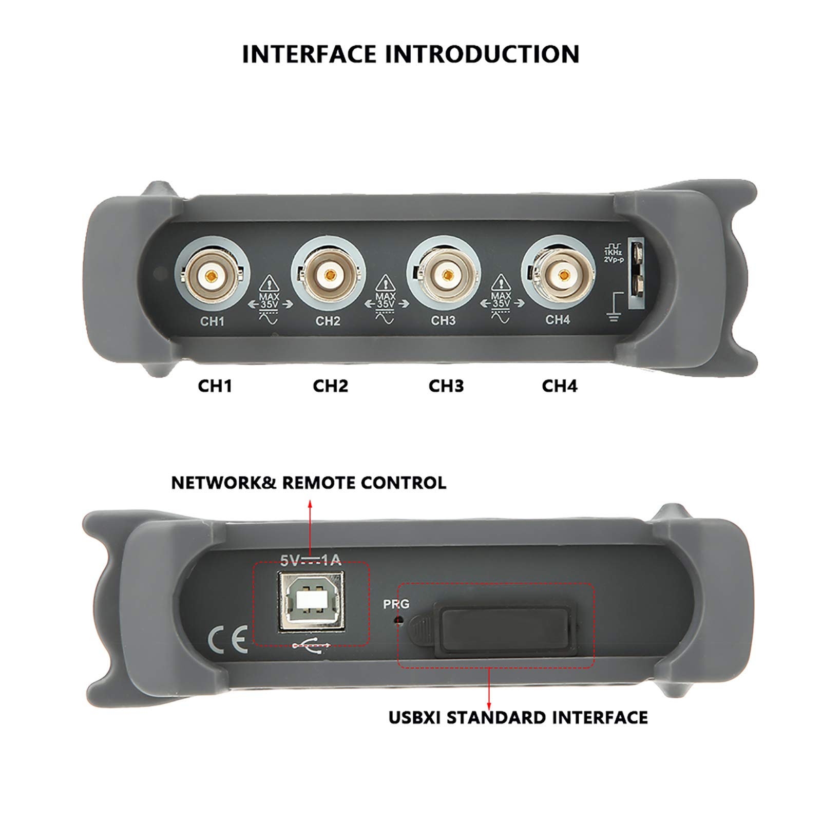 Garsent Oscilloscopio a Memoria Digitale USB da 70 MHz 4 1GSa/s 64K Oscilloscopio Basato su PC con Test Pass/Fail, Analizzatore di Spettro FFT, Portatile per Riparazione in Laboratorio di Laptop