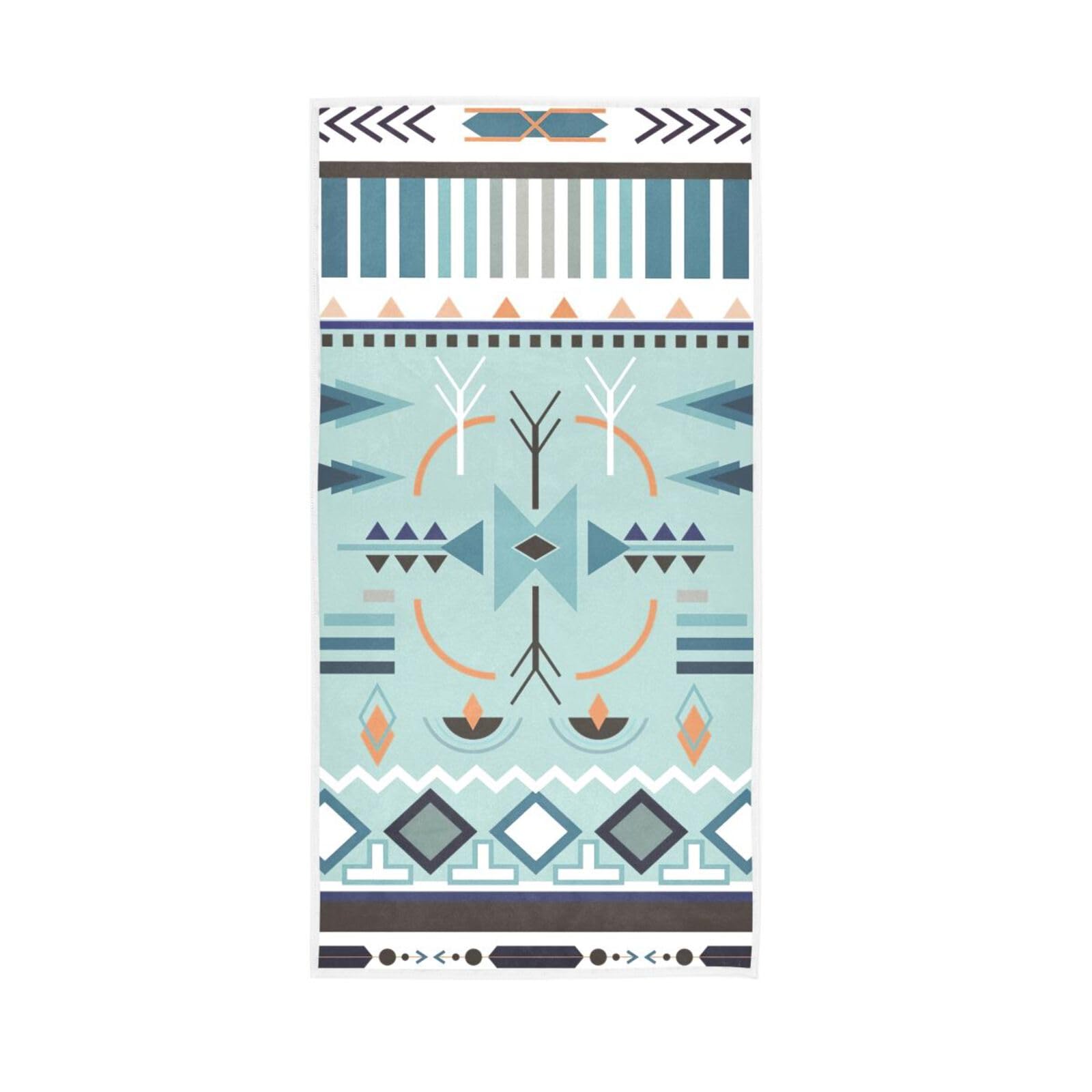 LSRCPD Creative Geometry Hotel Towels, 15 x 30 Inches Absorbent Hand Towel, Spa Towels for Facials Farmhouse Towels