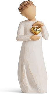Willow Tree Heart 2024, Favorite Memories Kept Close, Engraved Year, an Expression of Love and Caring, Commemorate Weddings, Graduations, Births, Sculpted Hand-Painted Figure