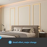 Vista 3 de Art3d Juego de 6 piezas de molduras de pared precortadas, paneles de wainscoting listos para armar para decoración de paredes interiores, sala