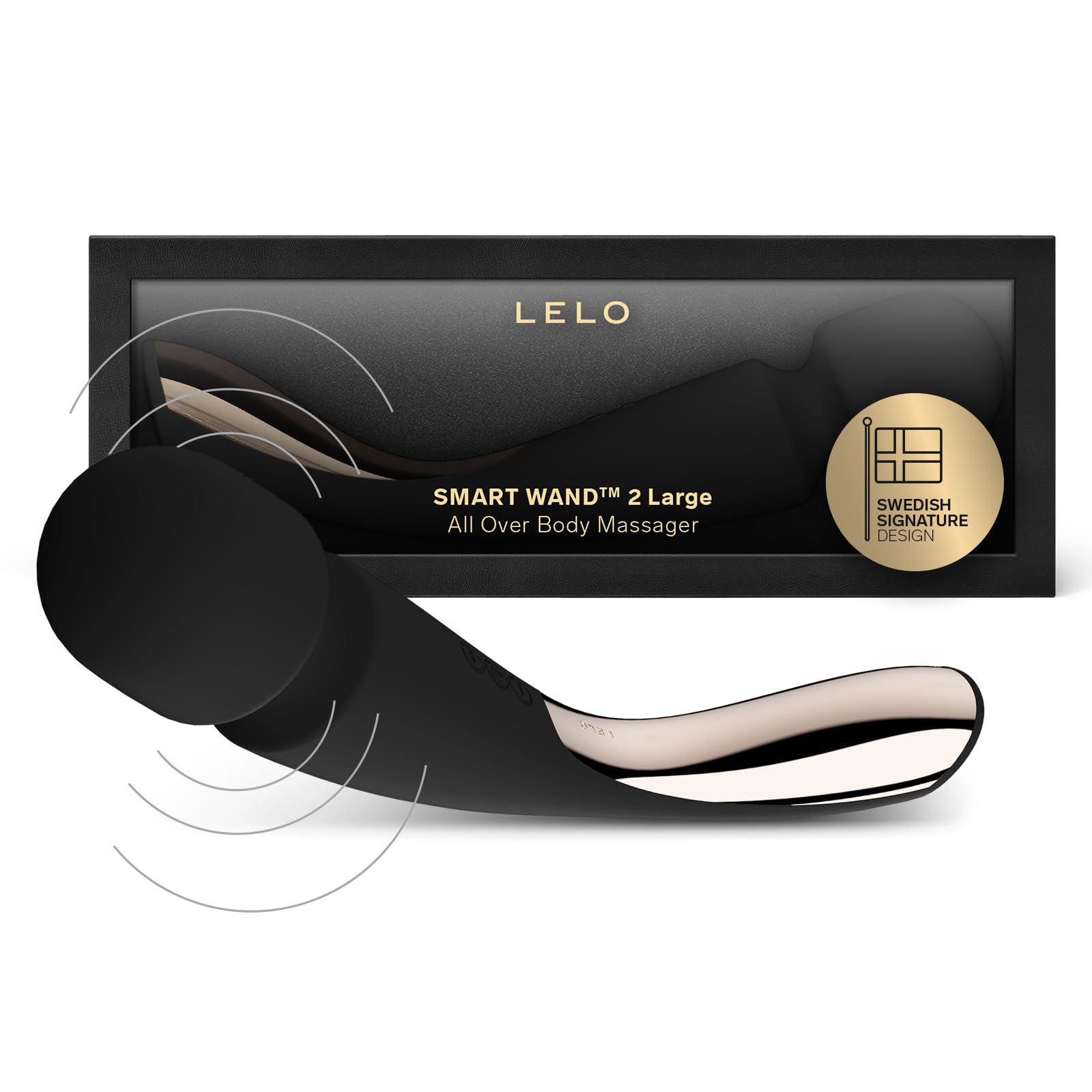 LELO SMART WAND 2 Large Massaggiatore Portatile per Tutto il Corpo per un'Esperienza Impermeabile, Perfetto per Corpo e Collo, Black