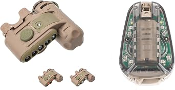 5 LED Beads Tan Helmet Light with Red Light + White Task Lamp + IR Strobe Beacon & Tan Helmet Light Military 4 Modes with Green Light + White LED Lamp + IR Strobe/Constant Light