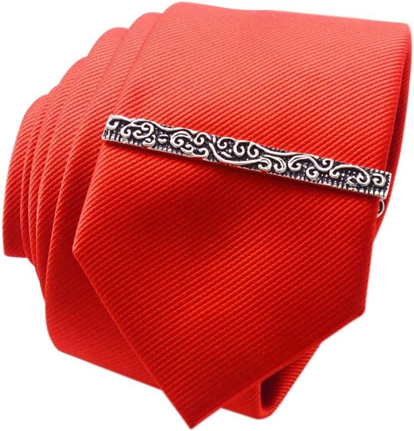 Tie Clips Metallic Vintage Blackened Roman Textured Collar Clip Men's Tie Clip Cufflinks Tie Clip Lettering