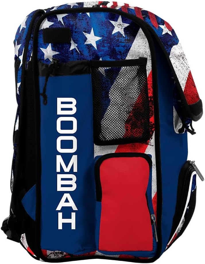 Boombah Mini Superpack Bat Pack - 8" x 12.5" x 18" - USA Baseball Royal Blue/Red/White