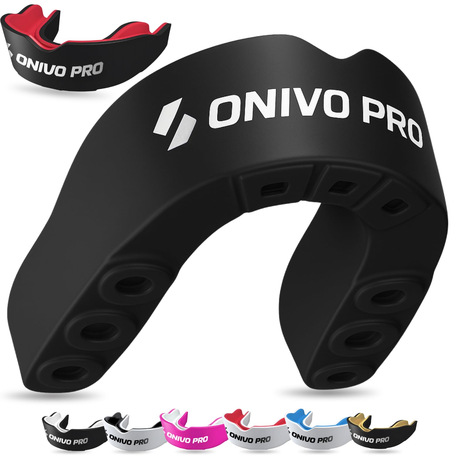 Dual Layer Sports Mouth Guard for Kids & Junior Below 11 Years, Premium Protection Gum Shield Kids with Case, Boil and Bite Mouthguard for Boxing, Rugby, MMA, Karate, Hockey & Contact Sports