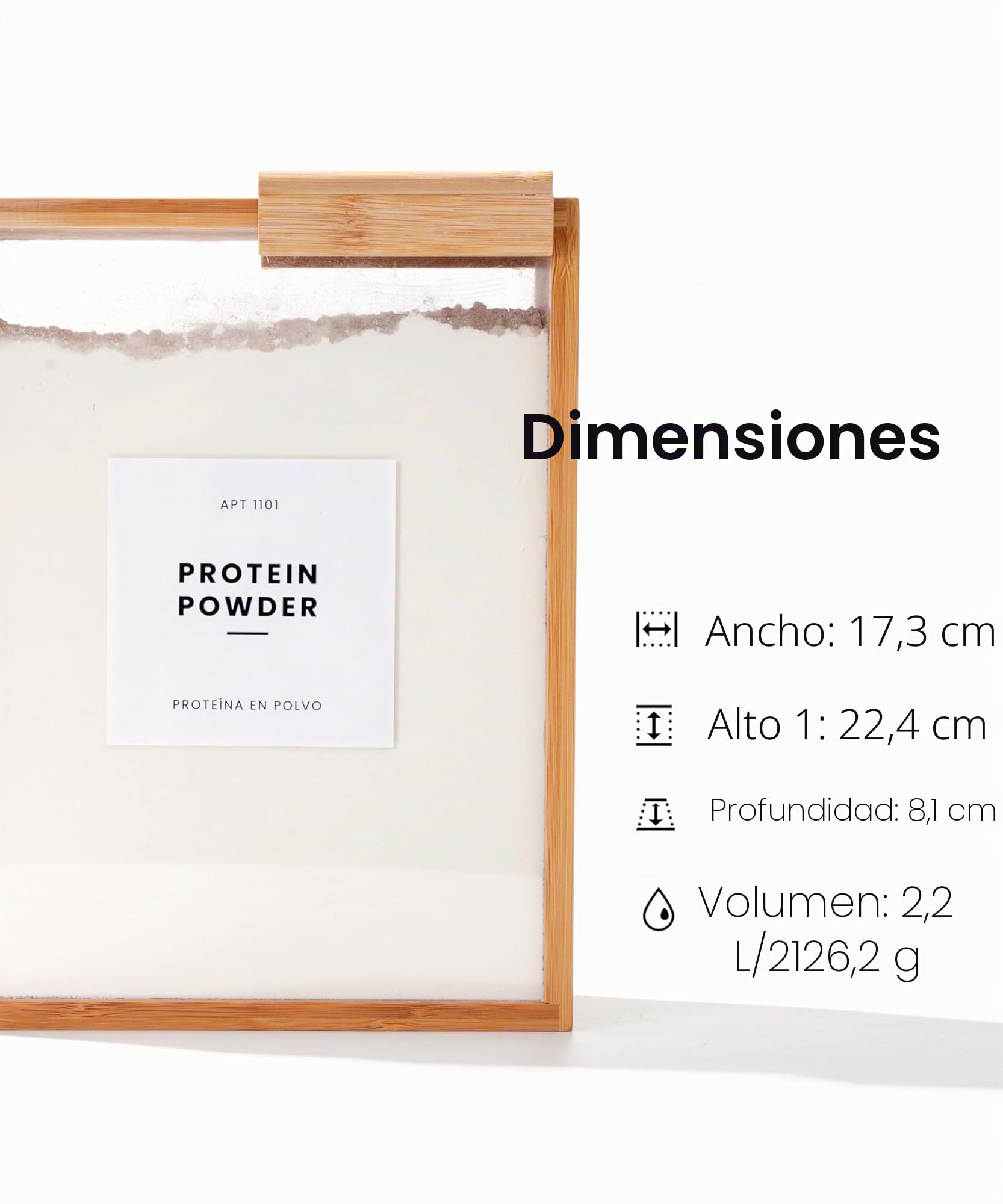 APT 1101 Dispensador de alimentos de 2 litros | Organizadores de cocina | Contenedores de cereales y despensa