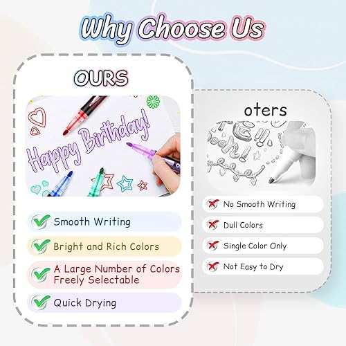 Miniatura 5 de Rotulador para resaltar, marcadores de contorno de doble línea 2026, juego de bolígrafos metálicos con purpurina brillante, suministros de arte para