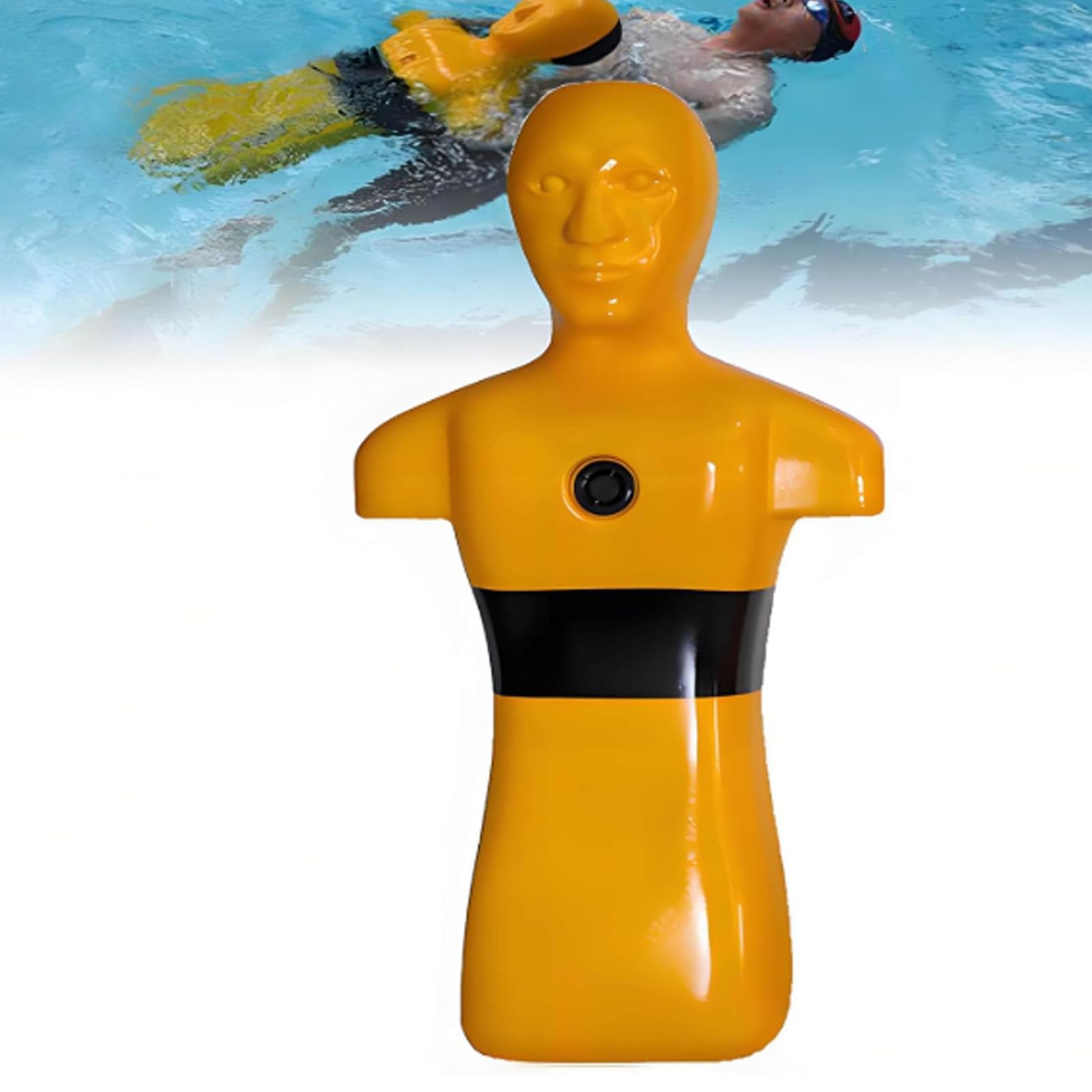 Mannequin d'entraînement au sauvetage en eau – Outil de prévention de la noyade, fabriqué en polyéthylène durable, dispose de 3 entrées d'eau pour la formation de plongée en piscine et les exercices