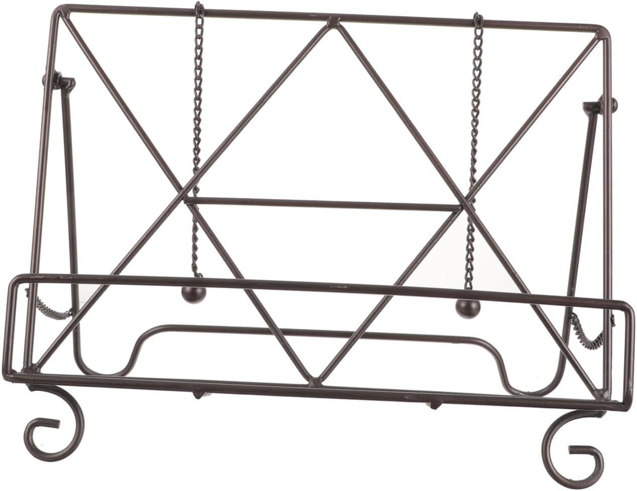 Veemoon Desktop Iron Art Storage Rack European Style Decorative Sundries Holder for Home Office Sturdy Magazine Stand Book Organizer Triangular Geometry Design for Efficient Storage