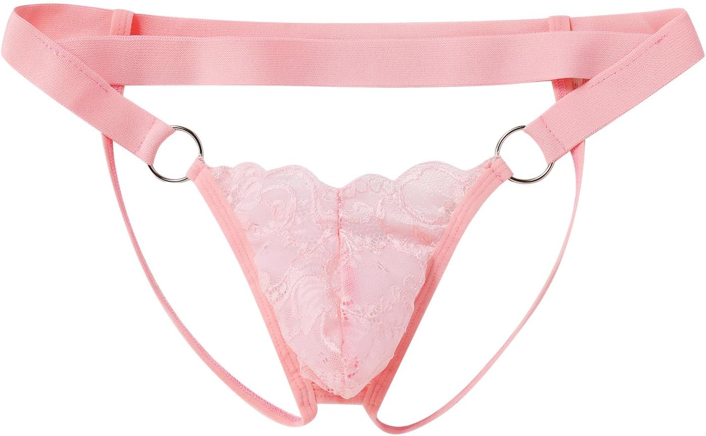 ABAFIP Men's Lace Thong Underwear Low Waist Sissy Pouch G-String Panties Crossdressing Lingerie