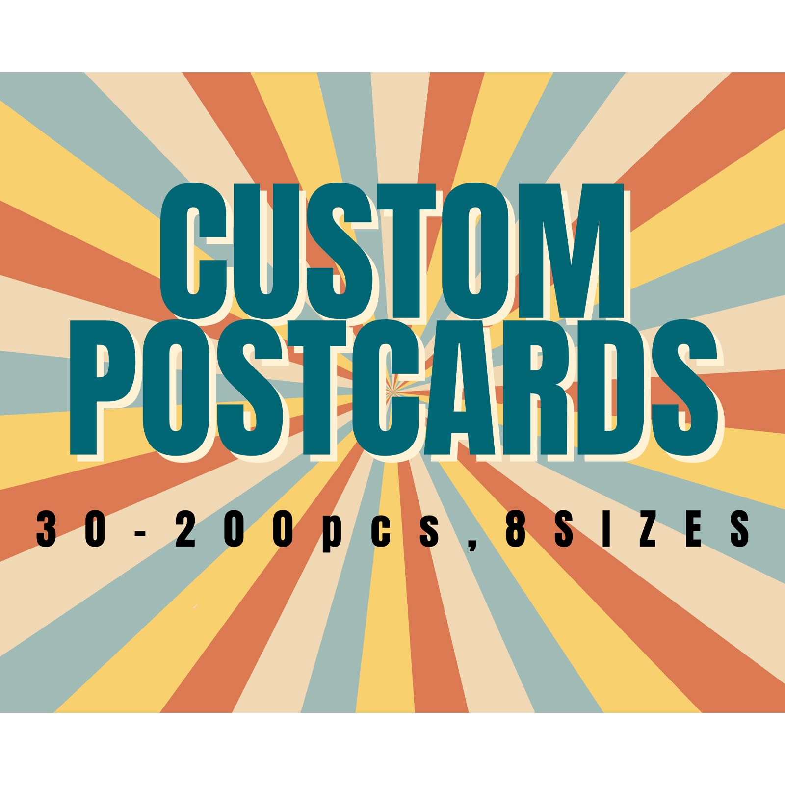 YinDL Custom Postcards for Small Business, 8 Size, 30-200 pcs, Upload Your Design or Image(Glossy Standard) (4 * 4 in)
