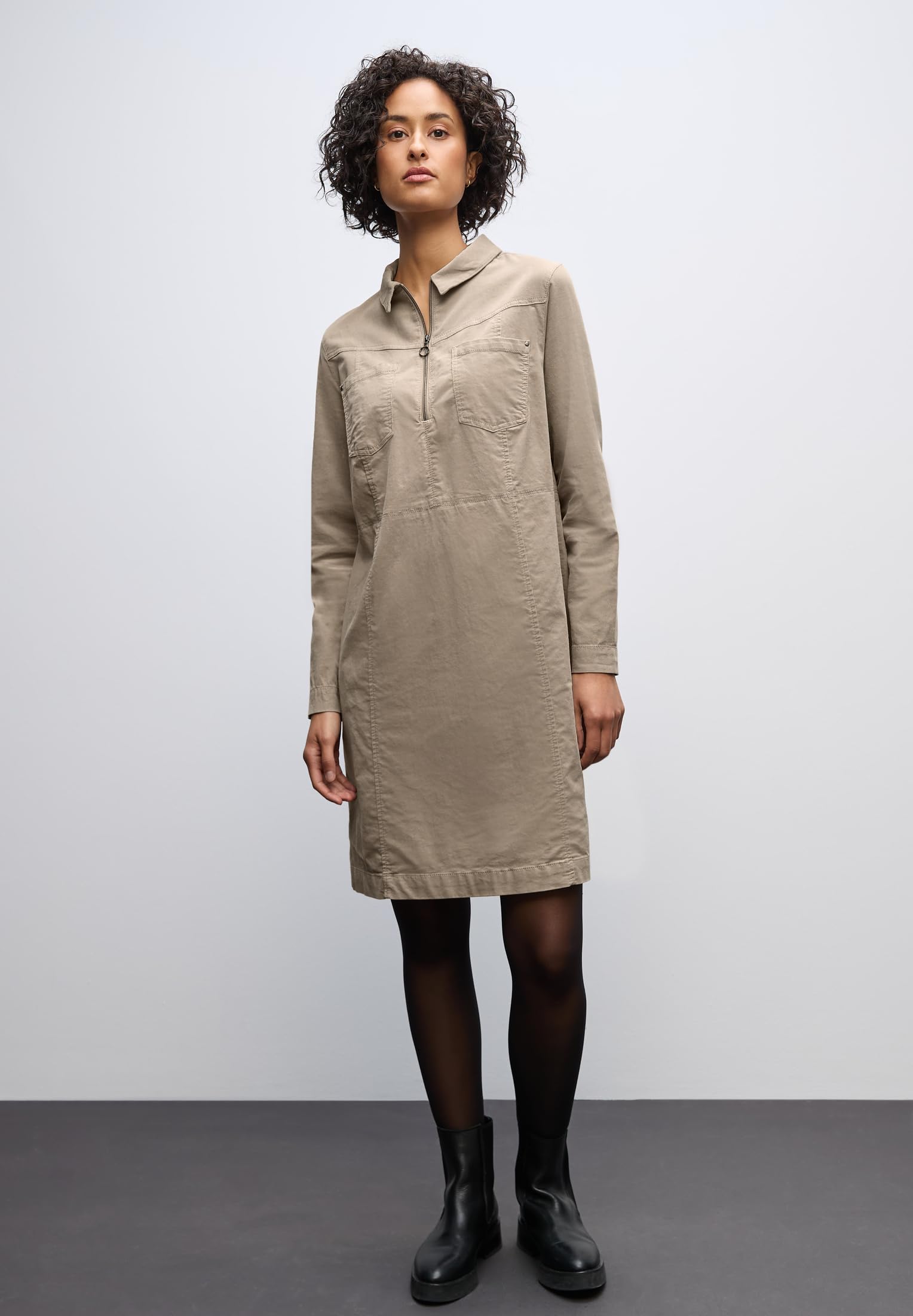 Street One 1408994 Robe en Velours côtelé avec Fermeture éclair Femme (Lot de 1)