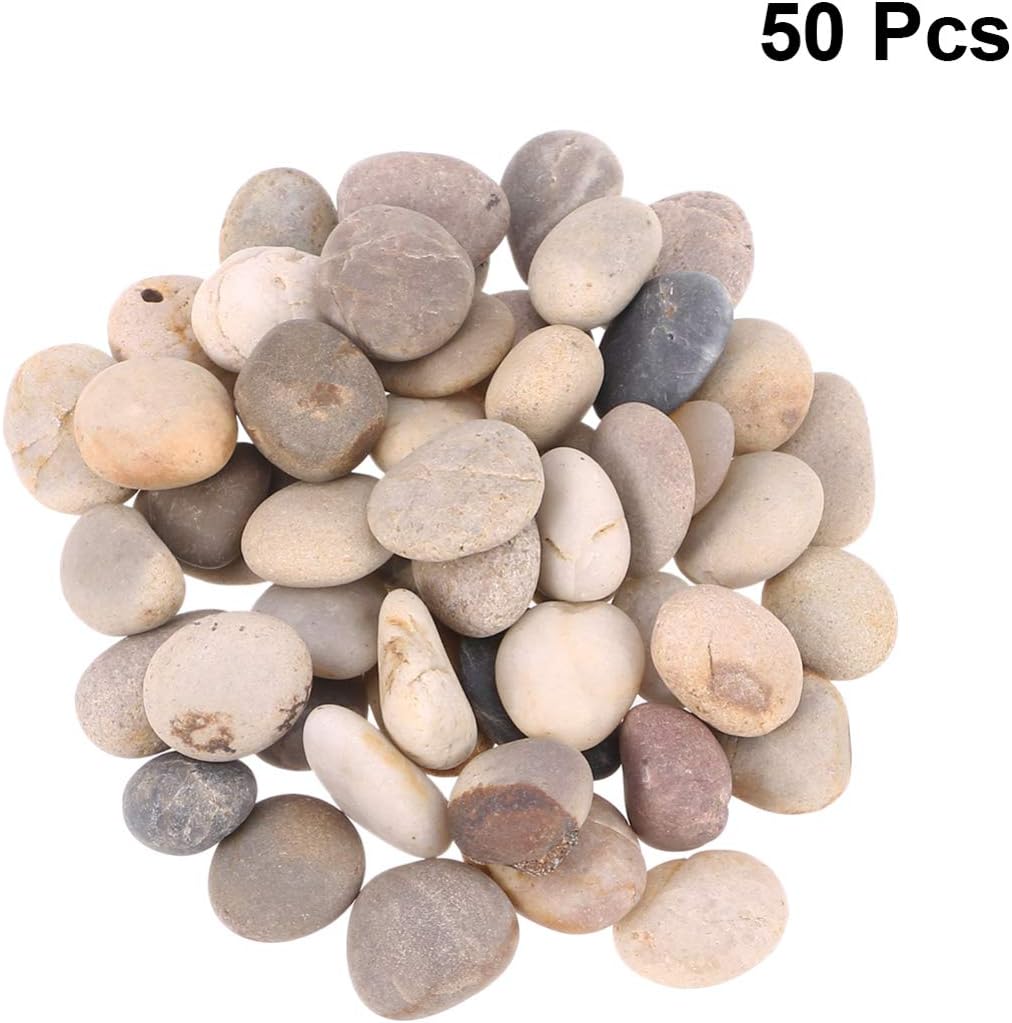 HONITANO 50pcs DIY Painting Rocks Hand-Painted Stones Polished Pebbles Artistic Supplies for Boys and Girls