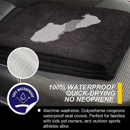 Image of Back Seat Cover for Car Trucks Van SUV,Waterproof Rear Bench Towel Seat Covers for Dogs and Kids,Automotive Backseat Protector (Black)