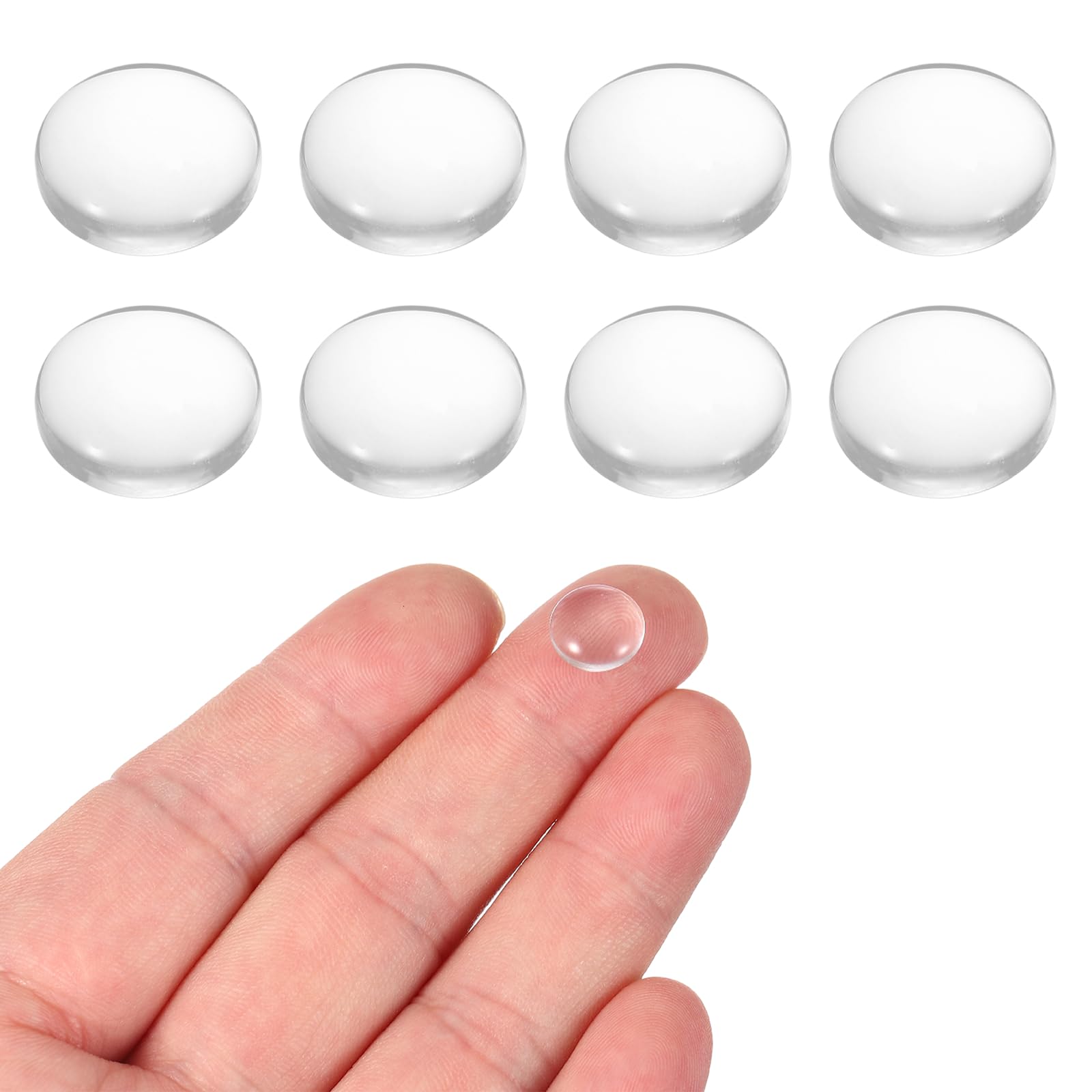 PATIKIL 8 Pcs Convex Lens, 10mm OD 12mm Focal Length Magnifier Lens Optical Lenses Borosilicate Magnifying Glass Flat Convex for DIY Crafts Office Home Science LED Spotlights Flashlights