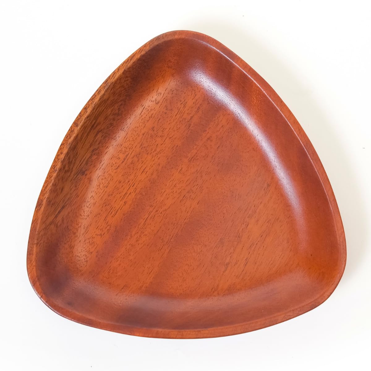 Tokusei Kougei Small Dish (Wood Lacquered/ 5.9 inches/ Rounded Triangle) 1 Piece | Individually crafted with a unique shape to enhance your dishes TBB-102 [Food Sanitation Act compliant] : Home & Kitc