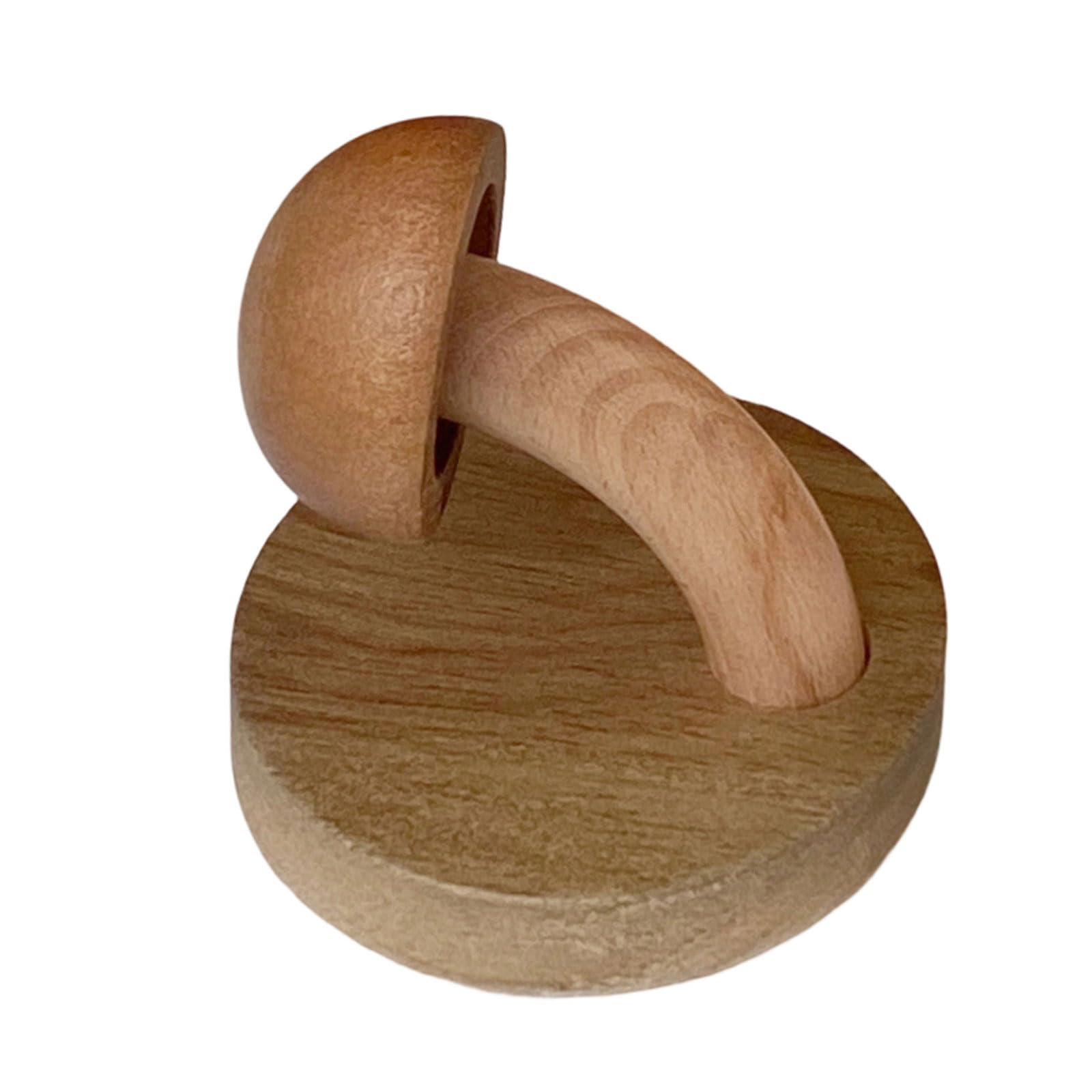 Osniyaw Walnutcolor Robust Wooden Mushroom Hook With Adhesive For Damage-Free Installation Entrance Area Nursery Or Bathroom Wall Hooks No Drilling Required