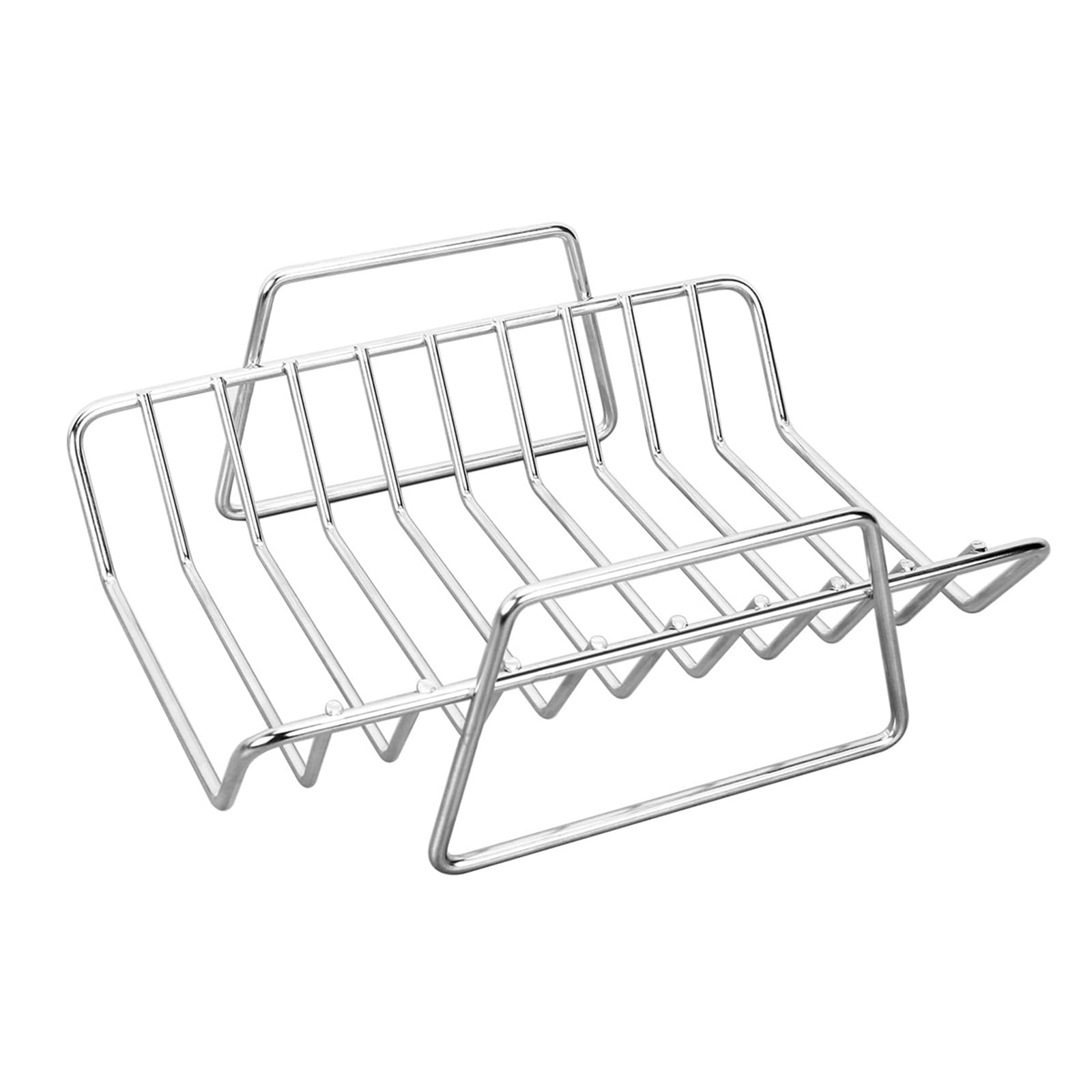 Grill Wszechstronny przenośny z uchwytami Solidne narzędzie do grillowania Ruszt do pieczenia Stalowy stojak do pieczenia na piknik w kuchni,Silver