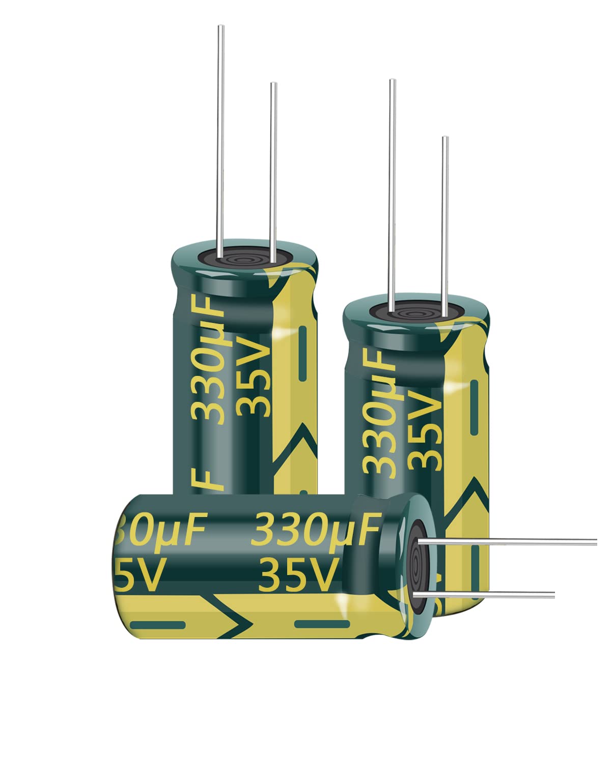 Cermant 20pcs 35V 330UF Capacitor 8x16mm(0.31x0.62in) High Frequency Aluminum Electrolytic Capacitors for TV, LCD Monitor, Game