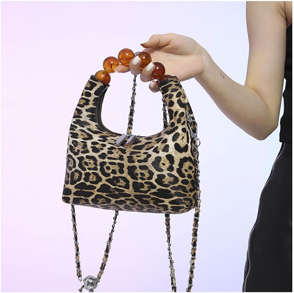Bolso De Bandolera De Piel Pequeño De Colores Y Con Solapa Imitando La Piel De Leopardo. Con Tres Compartimentos Interiores