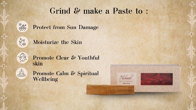Image of N'CHANT 100% Pure Mysore Sandalwood Log for Face & Skin Care | Original Chandan Stick, Lab Tested | Cooling Ayurvedic Face Pack for Glow & Clear-Looking Skin | Pooja, Tilak & Meditation