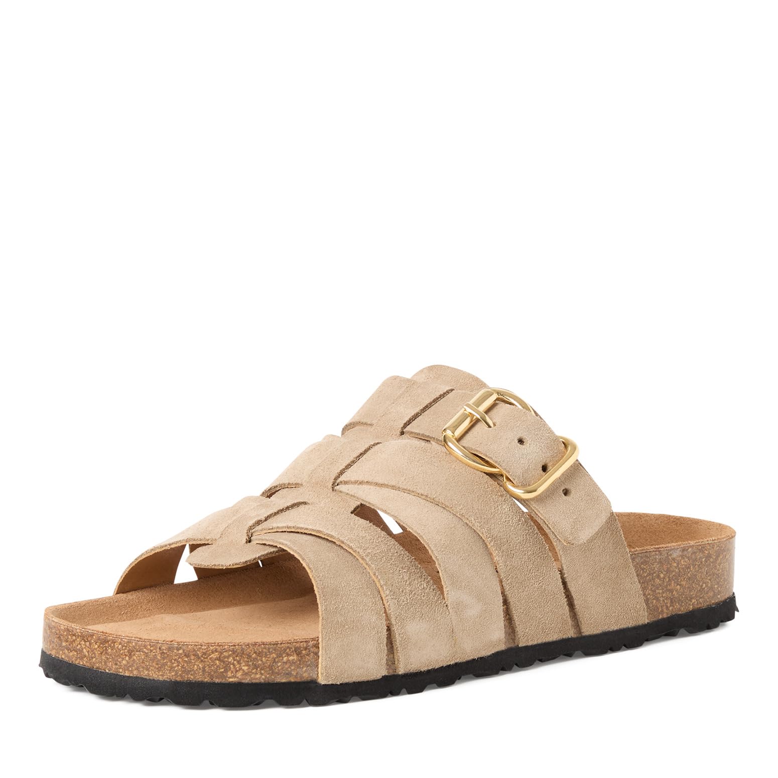 Tamaris Flat Suede Mules Women's Taupe Size 36 (3.5)