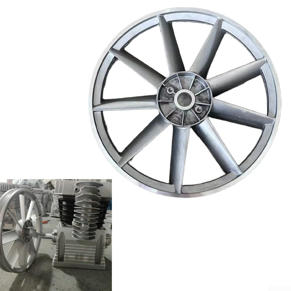 Puleggia motore in alluminio da 350 mm per compressore d'aria Volano cinghia di trasmissione parte di ricambio compatibile con cinghie di tipo B Larghezza scanalatura 16,5 mm da 28 a 29 mm