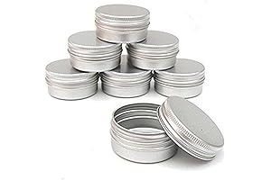 3 oz Travel Jars - 6 Pack Screw Top Metal Tins for...