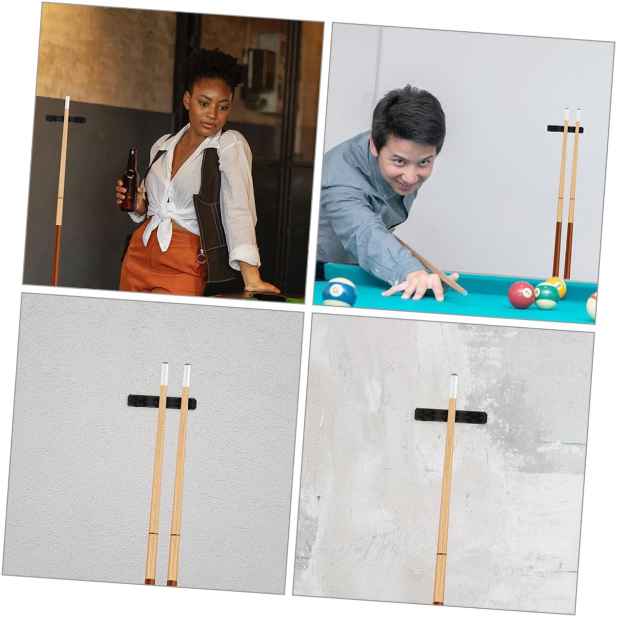 2pcs Accurate Rod Holder Billiard Cue Stand Pool Stick Decorative Pole Rack for Pool Table