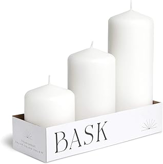 Bask Cone Top Pillar Candles - Set of 3-4