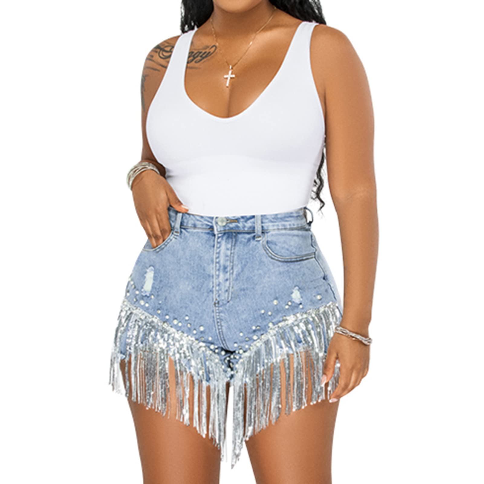 CYLADY High Waisted Denim Shorts