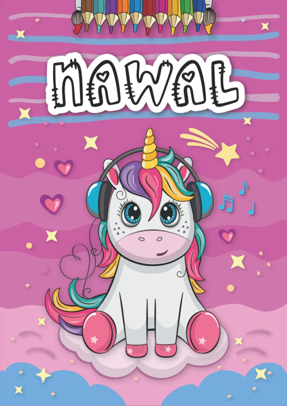 Independently published Nawal: Livre de coloriage personnalisé pour Nawal | Licorne | Cadeau d'anniversaire pour fille ... | 4 à 8 ans | 25 motifs de licorne avec le prénom ... format A4 (21 x 29.7 cm) (French Edition)