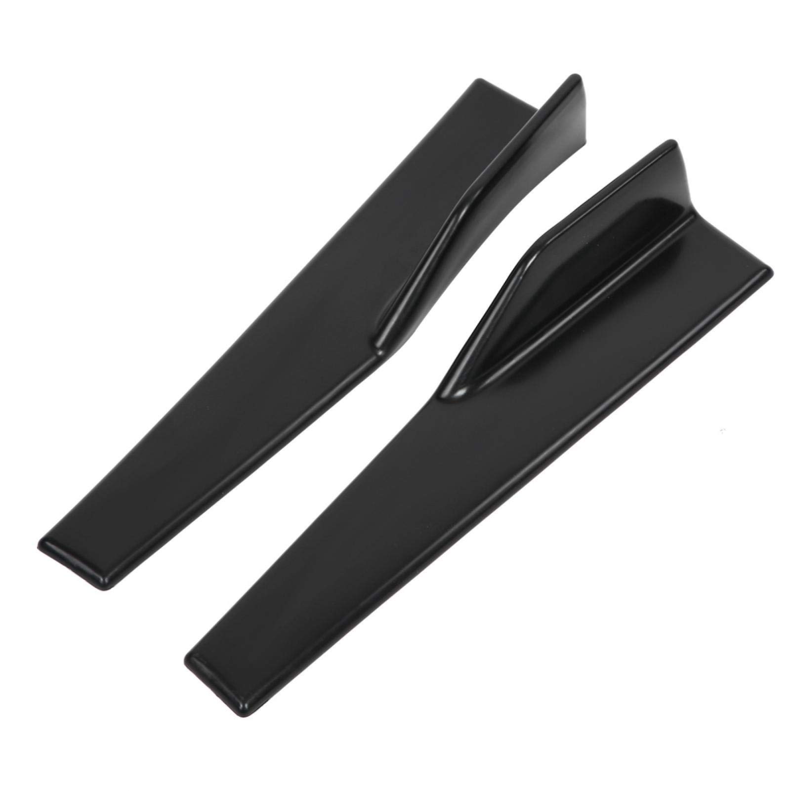 Qiilu 2 pièce 45cm Universelle Jupes Latérales de Voiture Splitter Latéral Garnitures de Bas de Caisse Ailes Noir Brillant