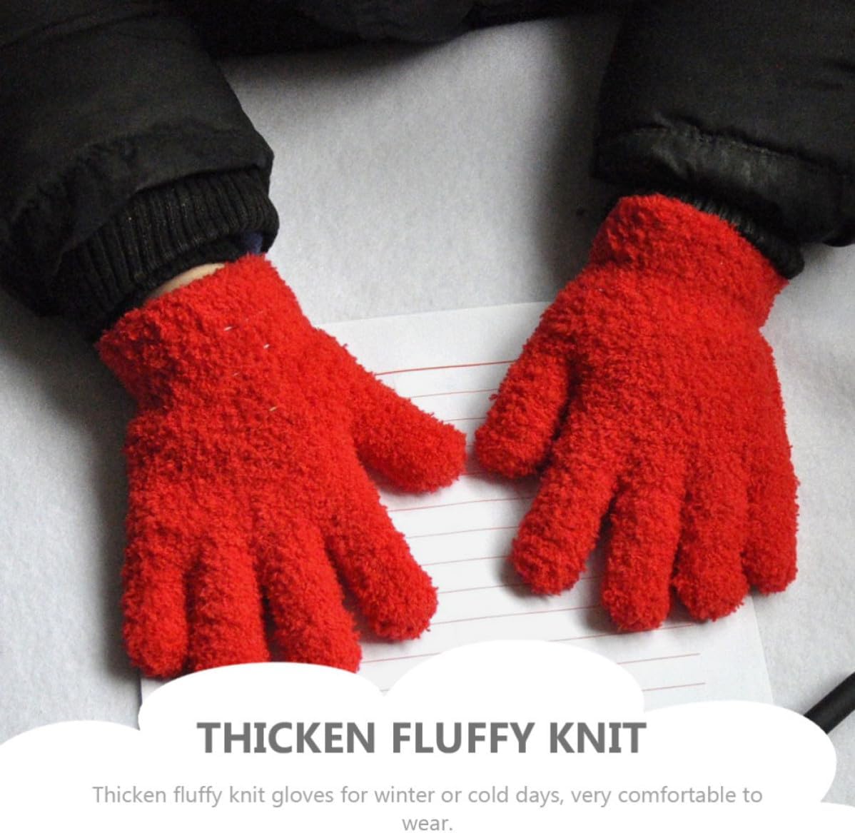 6 Pairs of Portable Gloves and Boys, Knitted Fabric Warm Winter Gloves with Good Elasticity and Comfortable Fit, for Outdoor and Daily Use