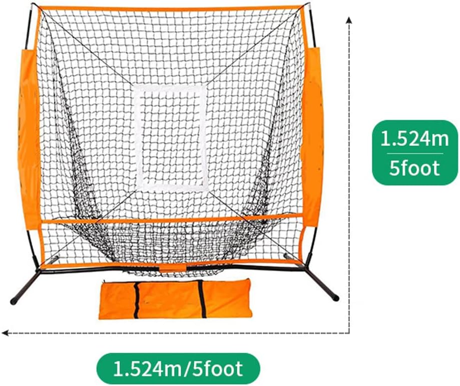 LANGWEI Baseball Practice Net, 5'X 5' Portable Baseball and Softball Backstop with Strike Zone for Hitting and Pitching, Batting, Catching