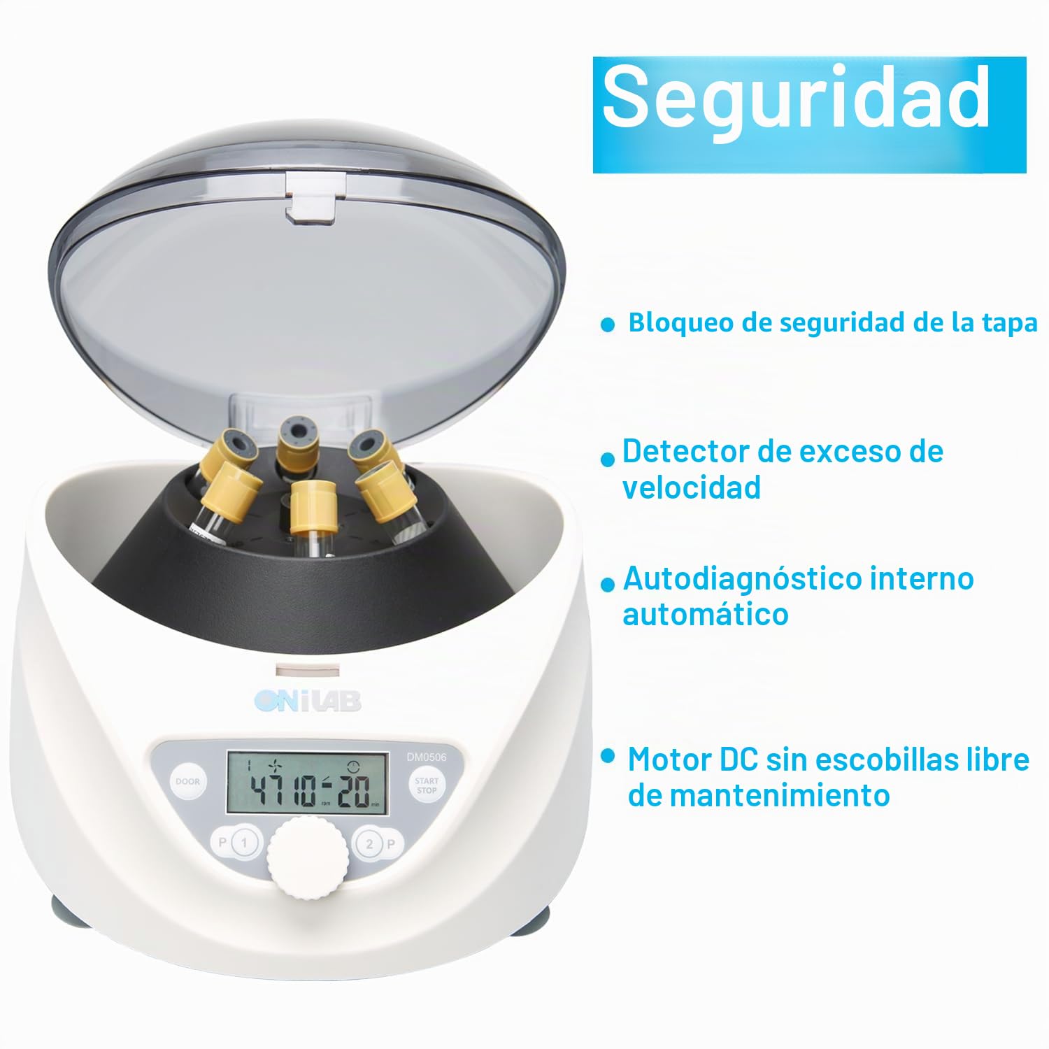 ONiLAB Centrifugadora de mesa 6 x 15 ml 300-5000 rpm 2600 xg RCF LCD Digital