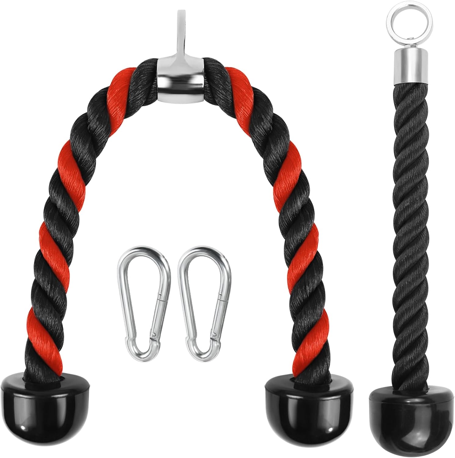 A2ZCARE Deluxe Tricep Rope Cable Attachment, 27 & 36 Inch Rope Length, Non-Slip & Easy to Grip with Snap Hook for Gym & Home Workout