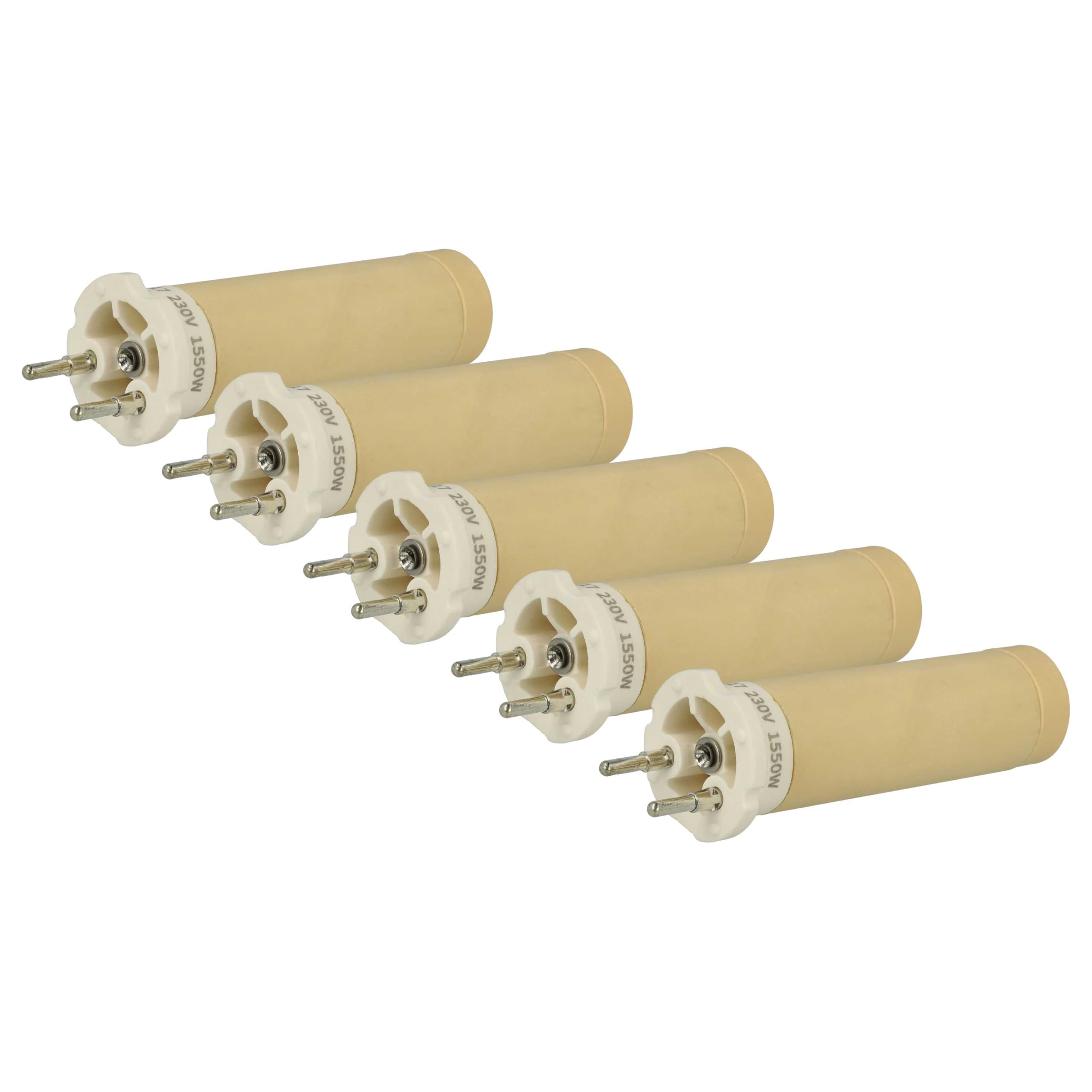 vhbw 5x Elemento calefactor compatible con Leister Triac AT, ST Easyfloor, ST pistola de soldadura - 1550 W, Cerámica, 2,6 x 9,1 cm