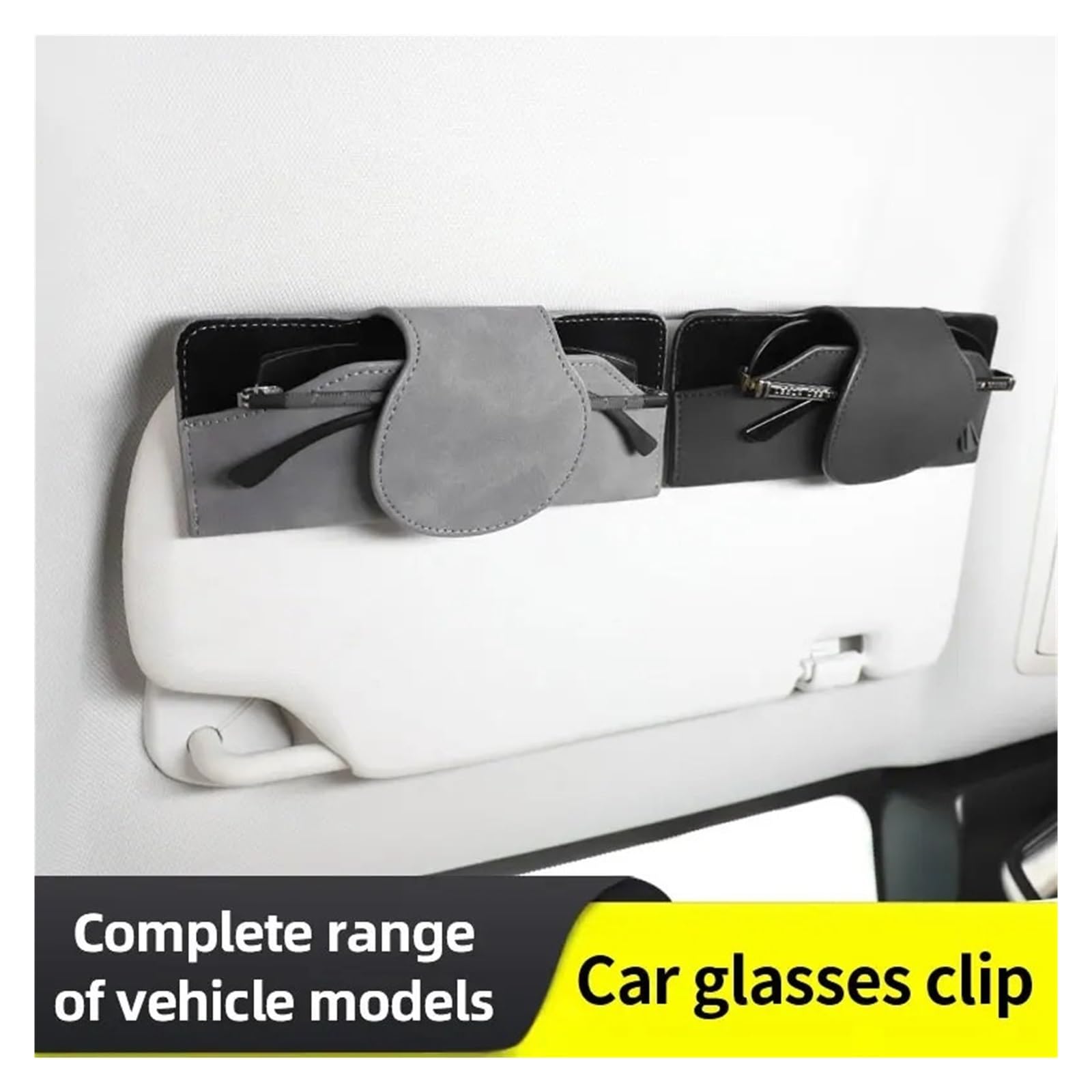 Brillenetui für die Sonnenblende im Auto, geeignet für die Befestigung am Auto, mit Clip, einfacher Adsorption, individuellem Design, Wildleder, starkem Magneten, rot