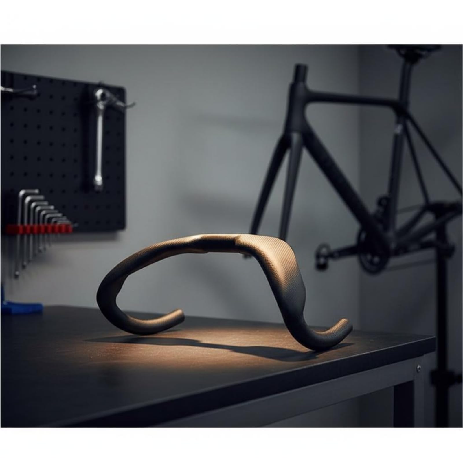 Manubrio Drop in Fibra di Carbonio Ergonomico Manubrio a Curva in Carbonio Alta Resistenza Drop Bar per Competizione, Pista, 350mm, 3K Opaco