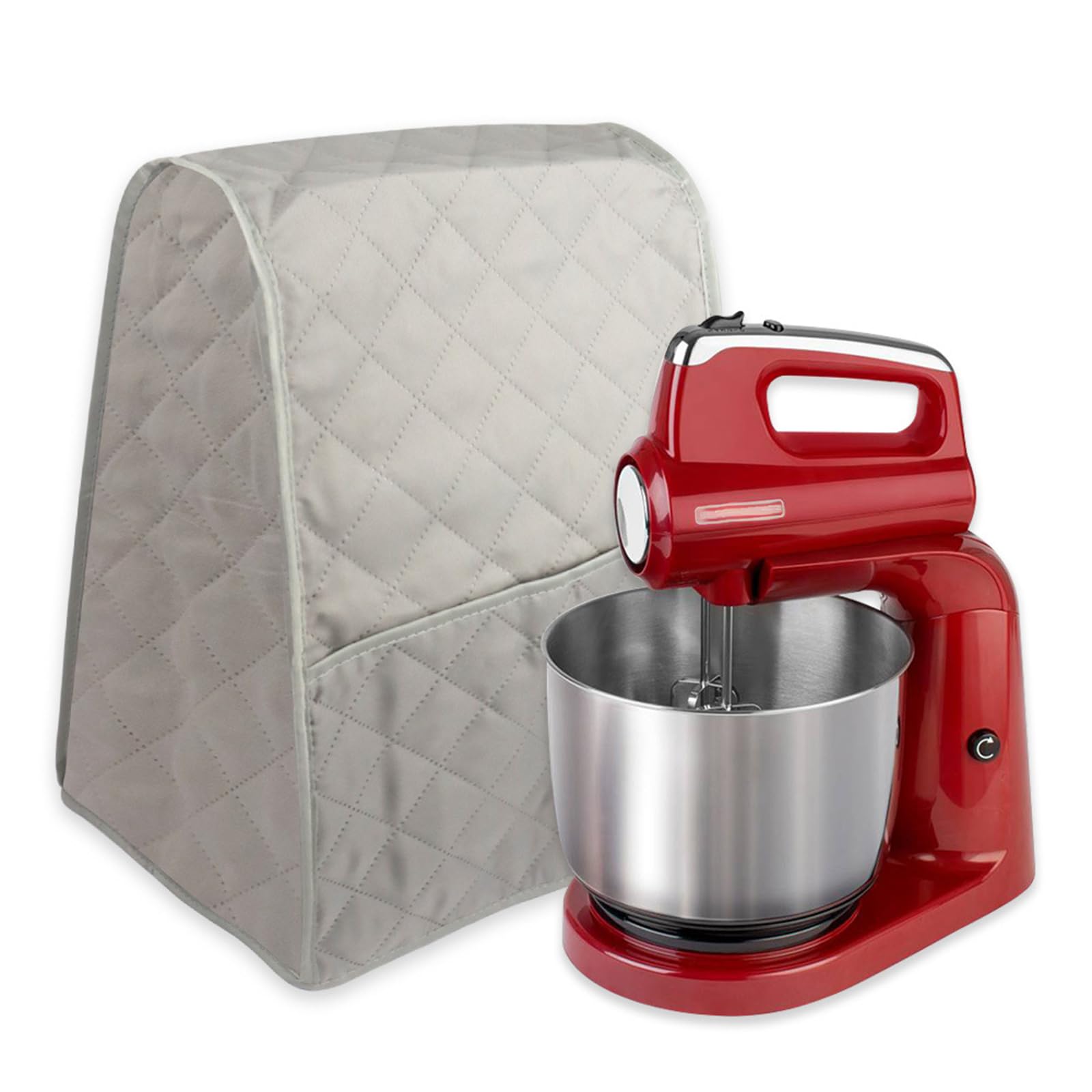 Meichoon Dust Cover Compatible with Stand Mixer Kitchen Auxiliary Blender Accessory with Pockets and Extra Accessories Gray