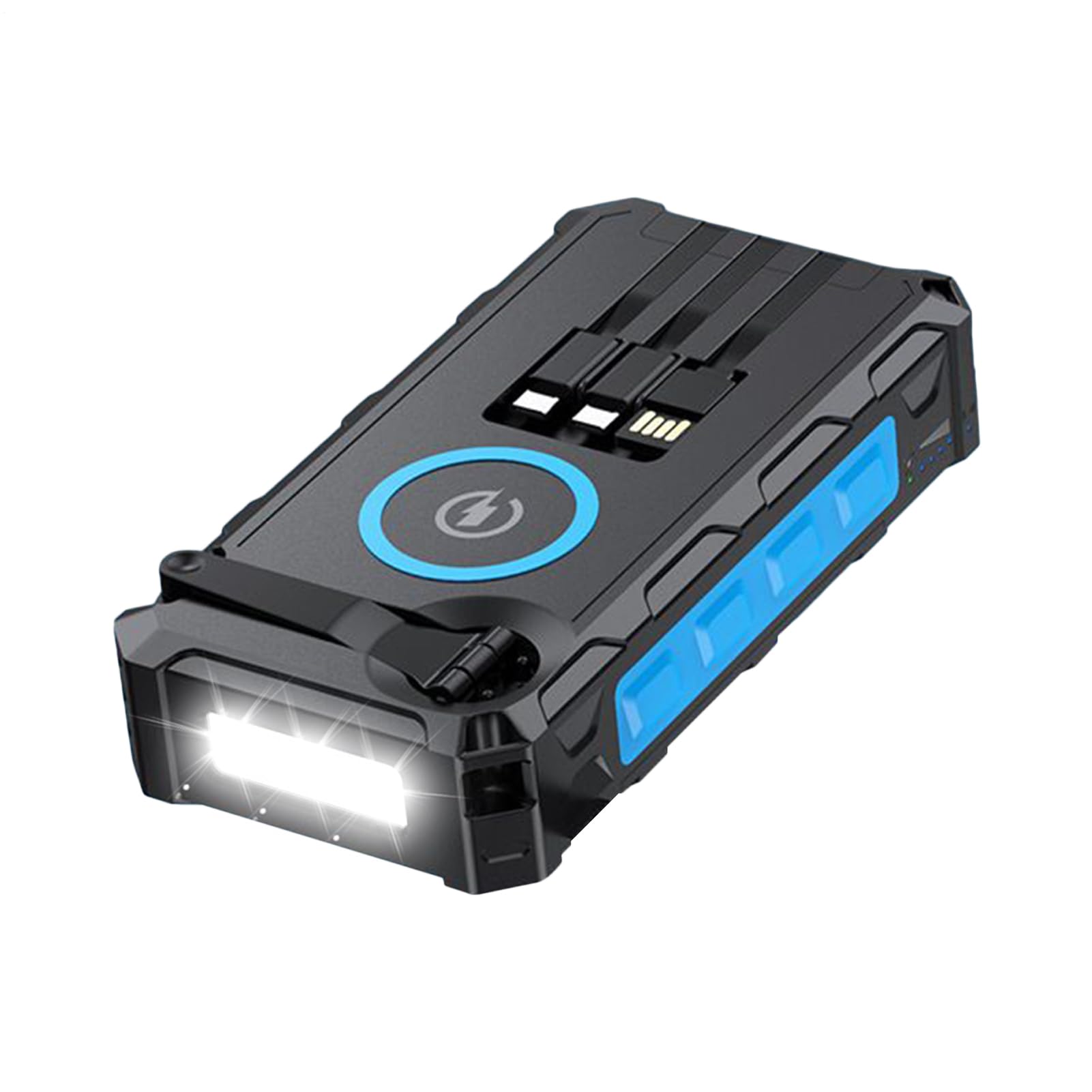 Caricatore Solare Power Bank Portatile Impermeabile Pieghevole Power Bank | Power Bank A Manovella Con Luce LED Per Casa Viaggi Escursionismo Pesca Uomini Donne Ragazzi Ragazz