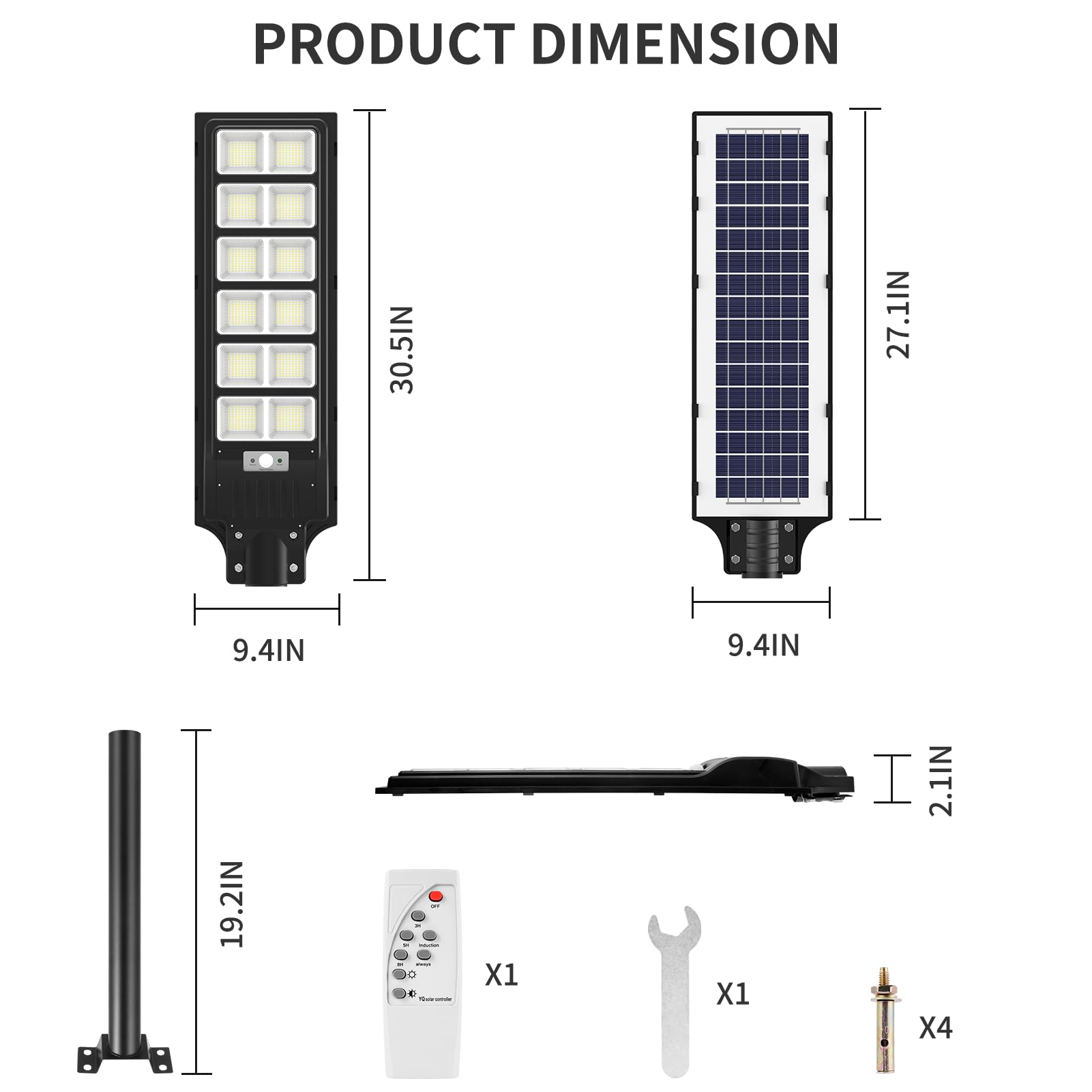 papasbox 2 Stück 600W LED Solar Straßenlaterne Außen mit Fernbedienung | Solarbetriebene 6500K Straßenlampe Wandleuchte mit Bewegungsmelder | Wegeleuchte im Freien Straßenleuchte