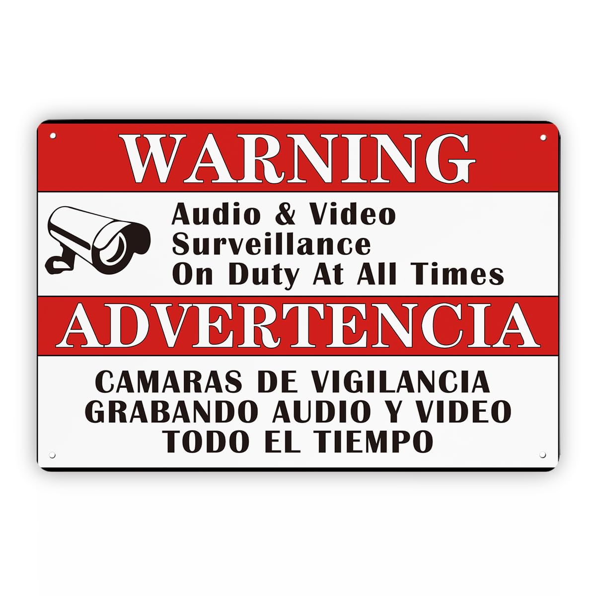 Audio Video Surveillance Warning Tin Sign, B1 Outdoor