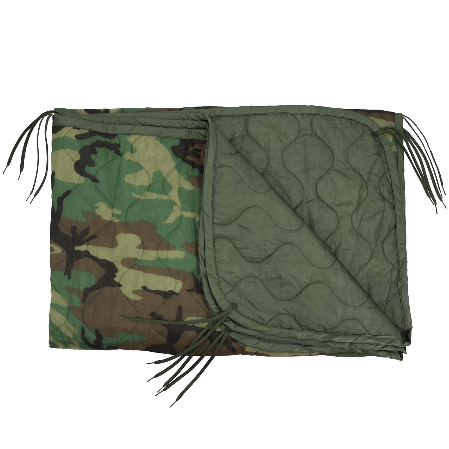 M MCGUIRE GEAR Military Woobie Poncho Liner, Nylon Ripstop Shell, Polyester Insulation, Sleeping Bag, Blanket, Made in USA (Woodland Camo)