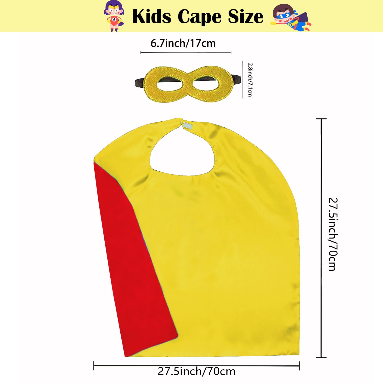 Set De 3 Capas Y Máscaras De Superhéroe Para Niños Y Niñas – Disfraz De Cosplay, Regalo Ideal